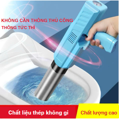 Súng Thông Tắc Bồn Cầu Tự Động loại cao cấp ,Máy Đẩy Khí Nén Thông Tắc Ống Nước,Chất Liệu Thép Không Gỉ