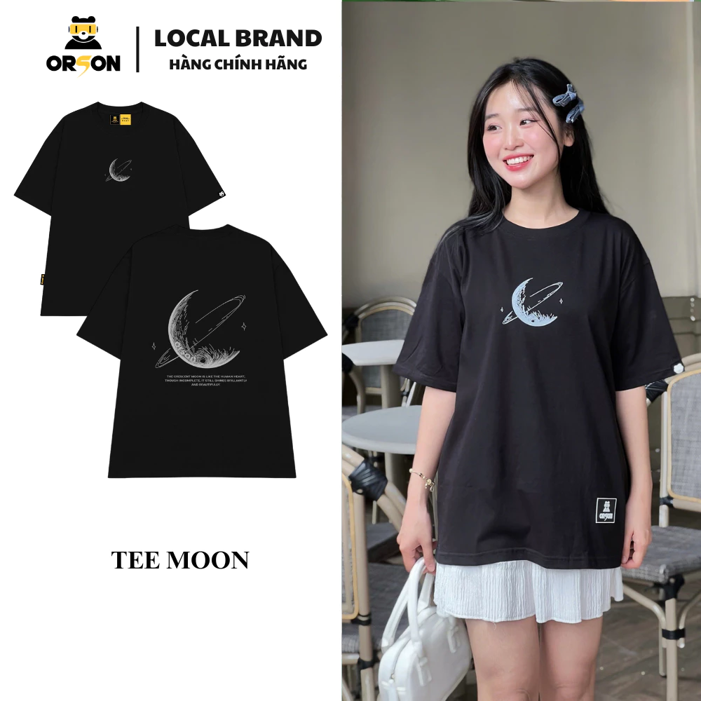 Áo thun Local Brand Orson Studio - Tee MOON Áo Form Rộng Tay Lỡ Dành Cho Nam Nữ, Thoáng Mát, Co Dãn