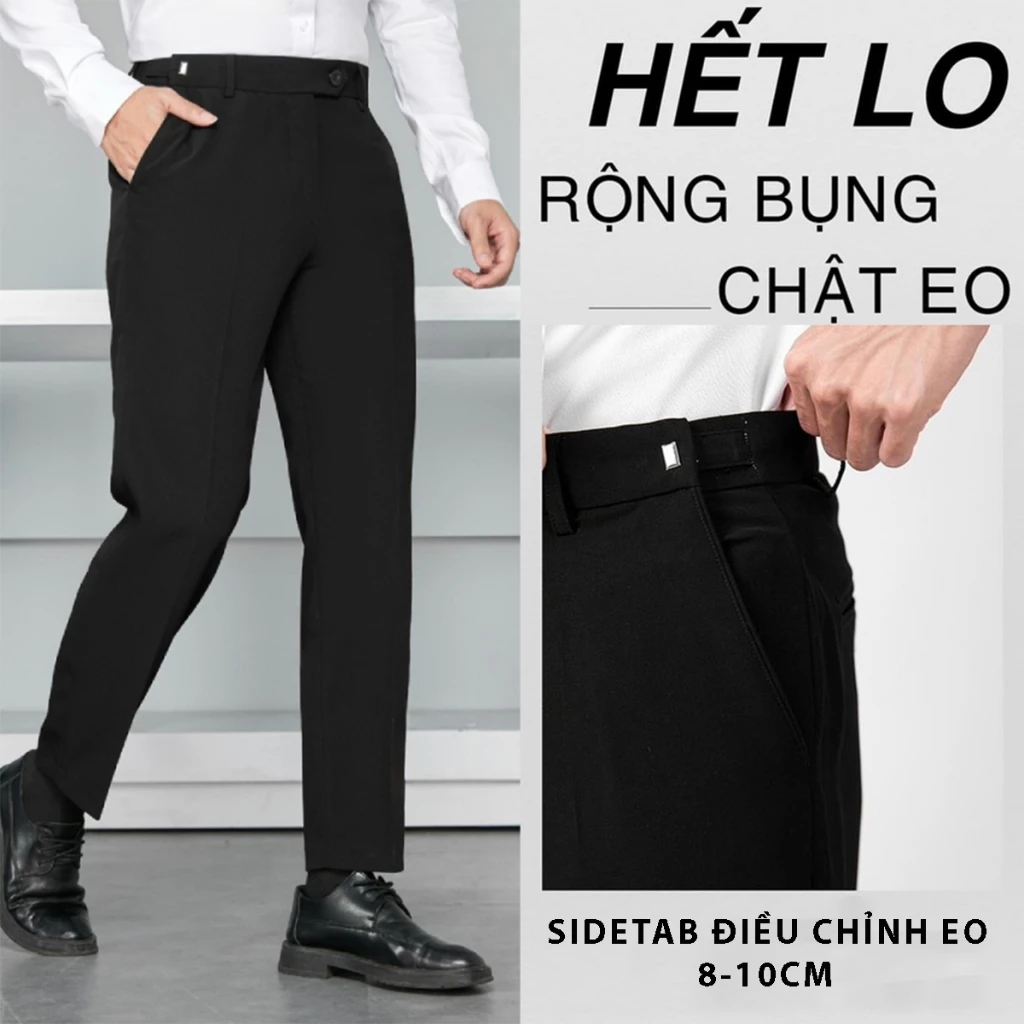 Quần Âu Nam SOLADO Sidetab Điều Chỉnh Độ Rộng Vòng Eo Form Dáng Slimfit Phong Cách Hàn Quốc Vải Co Giãn - QTCAP