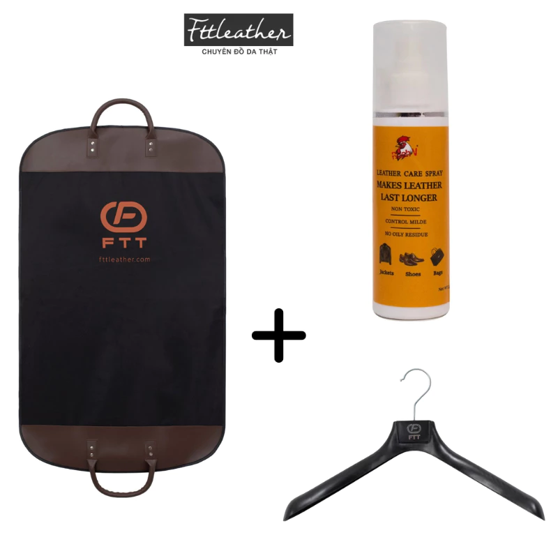 Combo 3 món bảo quản, vệ sinh chuyên dụng dành cho áo da nam FTT Leather