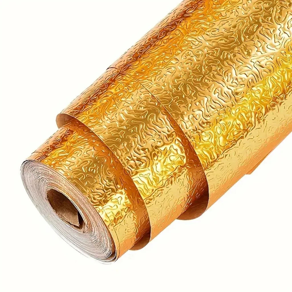 Giấy bạc dán bếp cách nhiệt màu vàng khổ 1.2mx0.5m