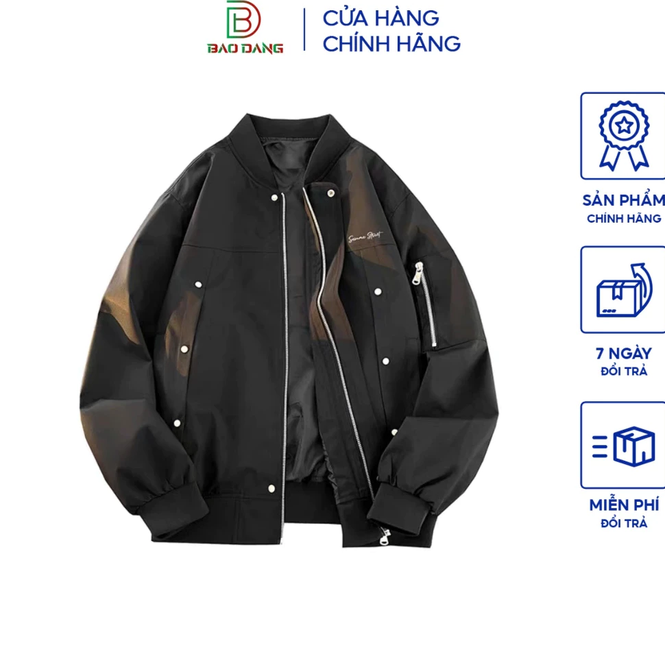 Áo khoác bomber dù nam nữ hai lớp lót dù chống gió Bảo Đăng.