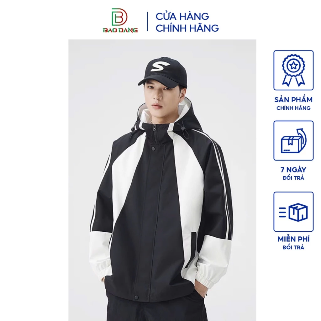 Áo khoác gió nam nữ có nón chất liệu dù 2 lớp from rộng mẫu 2025 Bảo Đăng.
