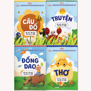 Sách - Combo 4 Quyển Thơ, Truyện, Đồng Dao, Câu Đố, Tập Nói Tập Đọc Cho Bé 0-6 Tuổi