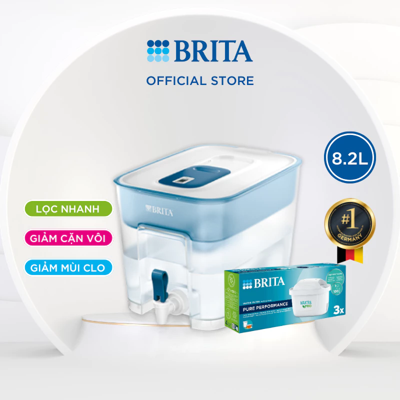 Combo bình lọc nước BRITA Flow 8.2L + Hộp 3 lõi lọc BRITA Maxtra Pro