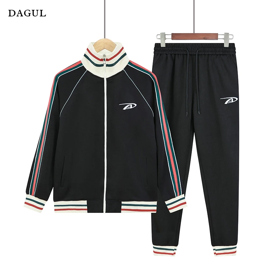 Bộ đồ bộ nam nữ thể thao nỉ ép dày dặn DAGUL nam nữ 2 mẫu phối viền, áo có logo thêu, túi quần và túi áo, cổ cao và dữ ấ