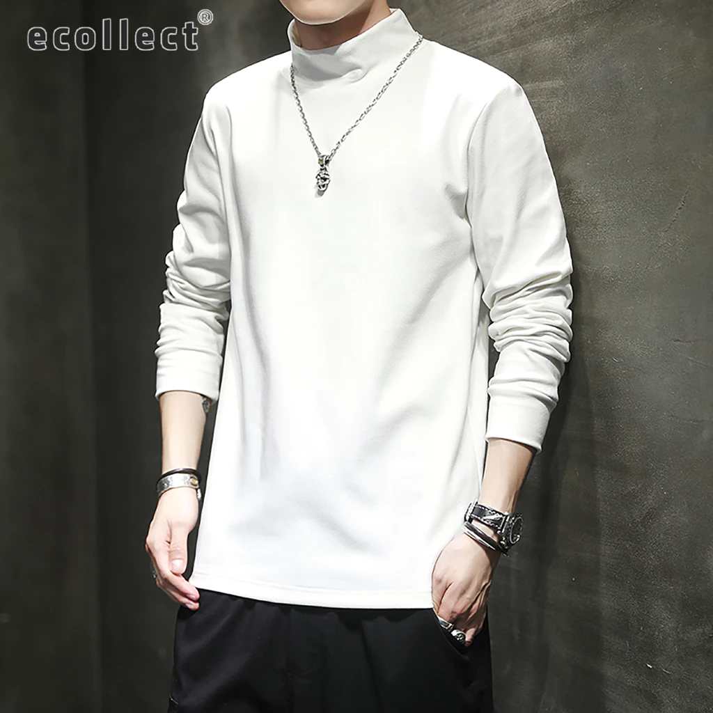 Áo Giữ Nhiệt Nam Cao Cổ ECOLLECT GN04 - Chất Liệu Cotton Nỉ 280gsm Cào Bông Mềm Mịn, Không Xù Lông, Giữ Ấm Ngày Đông