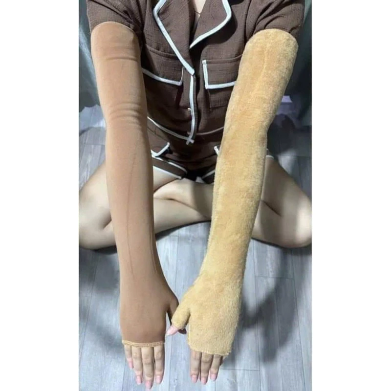 HCM🔥Ống Tay Ủ Kem Lông Nhung - Siêu Mềm Mại - Co Giãn Thoải mái ( 1 Đôi )