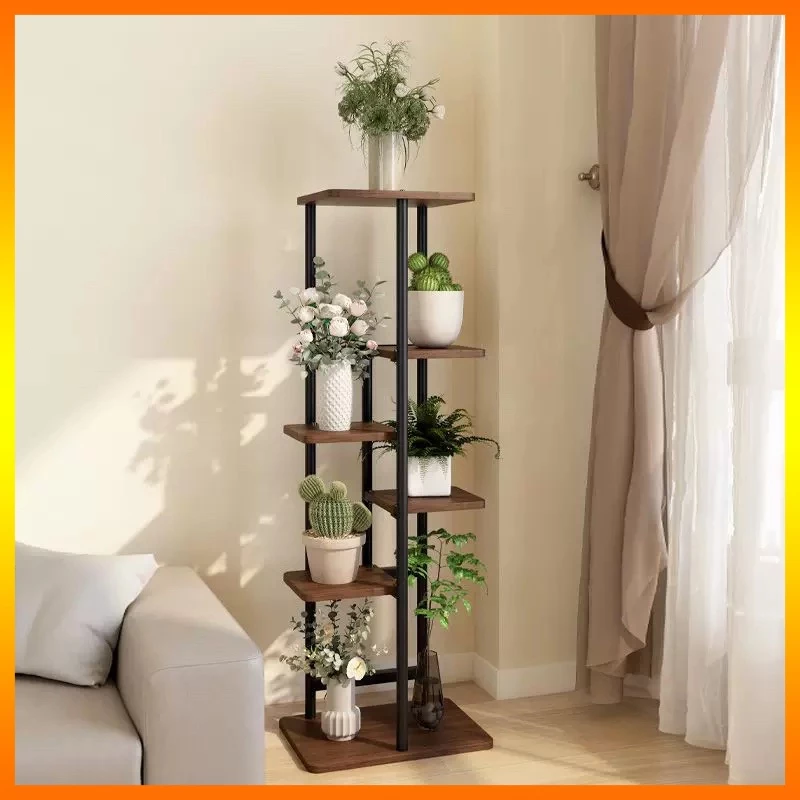 Nhẹ nhàng Nhiều lớp Sắt nghệ thuật hoa Rack Nội thất Phòng khách Kệ hoa Ban công Hạ cánh Chậu hoa giữ Đơn giản hiện đại