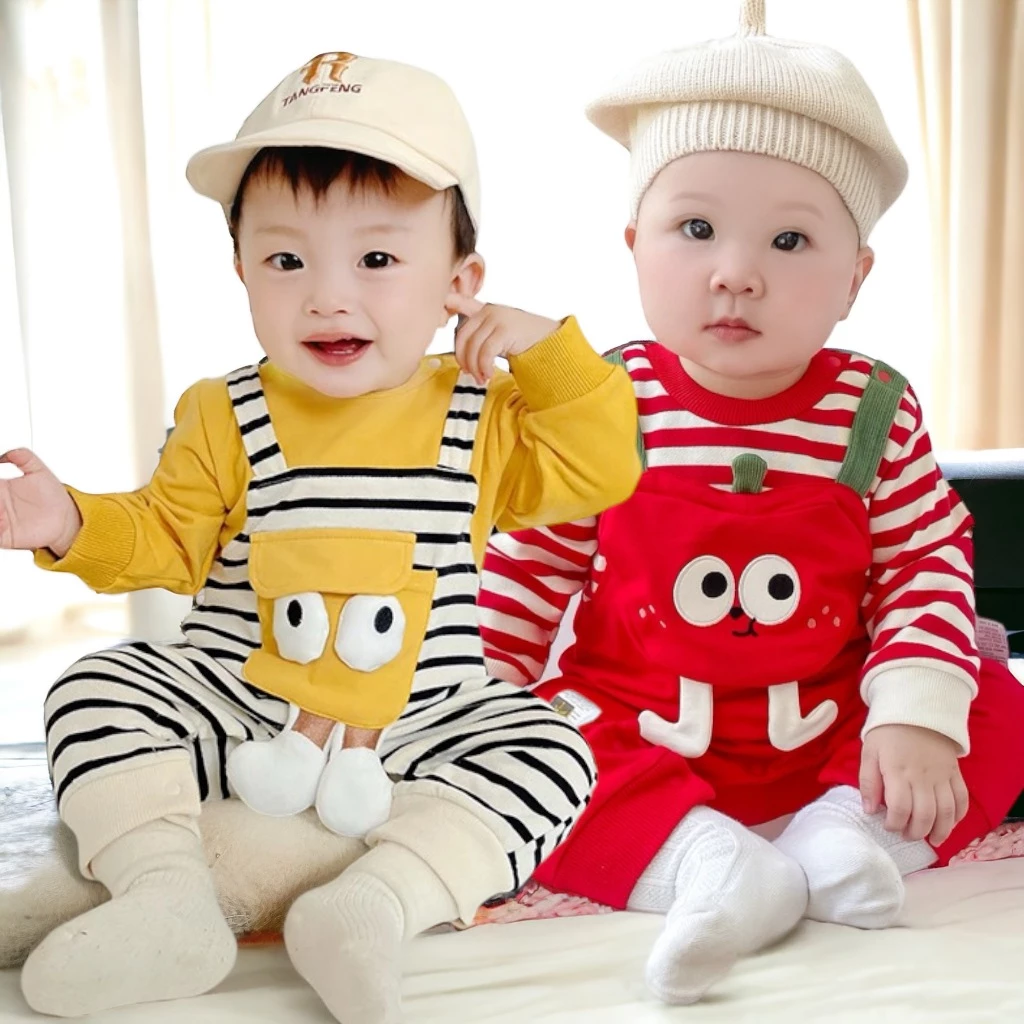 Body nỉ thu đông Bodysuit dài tay cho bé trai bé gái Áo liền quần trẻ sơ sinh Túi Chân SLT173