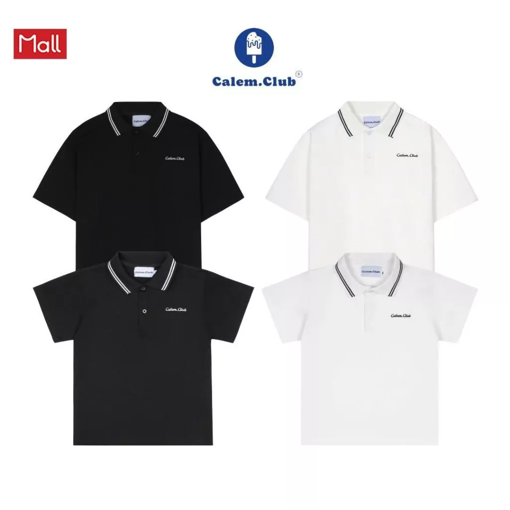 Calem.Club - Áo POLO Tennis Core sport vibes vải cotton dày dặn Nam Nữ Ngắn Tay Có Cổ áo polo nữ