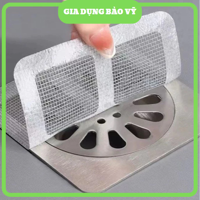 Set 10 Miếng Lưới Lọc Rác Chống Tắc Cống Thoát Nước Nhà Tắm Miếng Dán Chặn Rác Bồn Rửa Ngăn Côn Trùng
