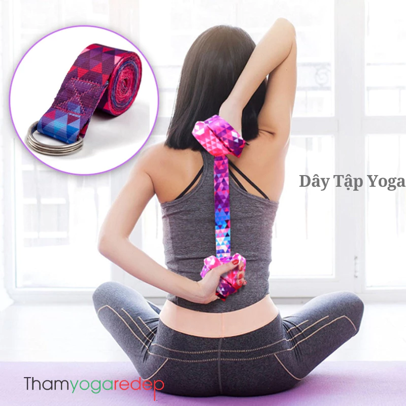 Dây Tập Yoga Họa Tiết Thổ Cẩm Sợi Cotton Cao Cấp  Siêu Bền Dài 1,83m x 3,8cm và 2,5m x 3,8cm