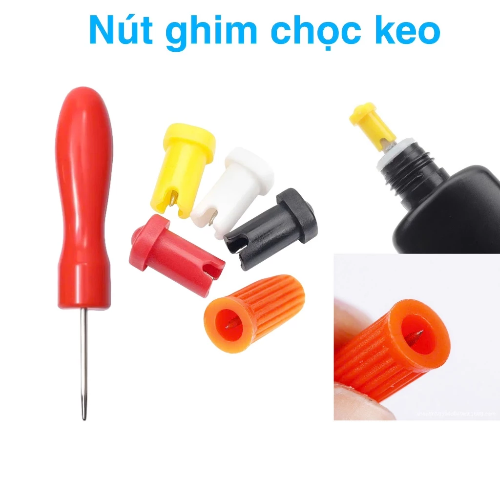 Nút ghim chọc keo nối mi giúp thông lỗ chai keo bị tắc do keo khô bám lâu ngày