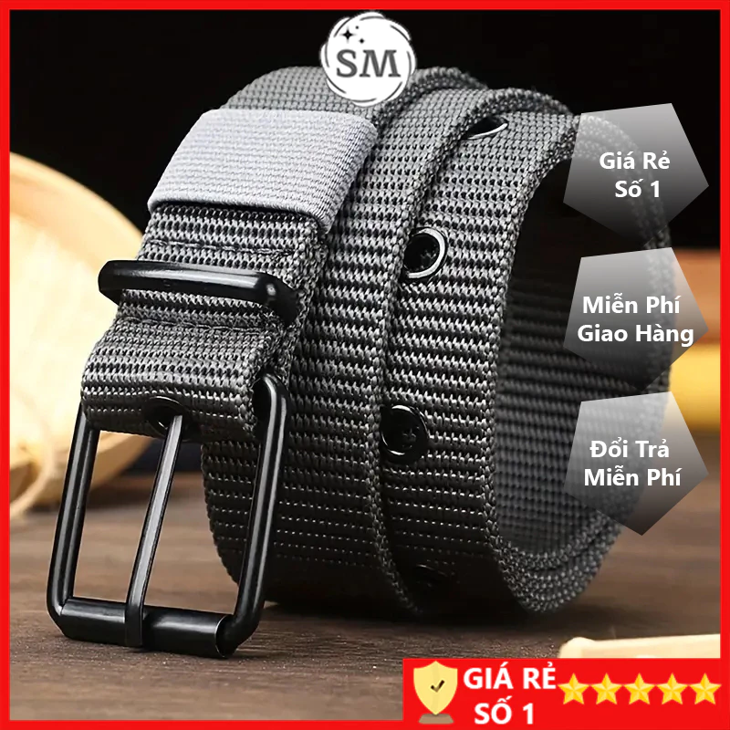 Thắt lưng nam vải canvas cao cấp kiểu dáng đơn giản Dây lưng nam vải canvas siêu bền TLV002SM
