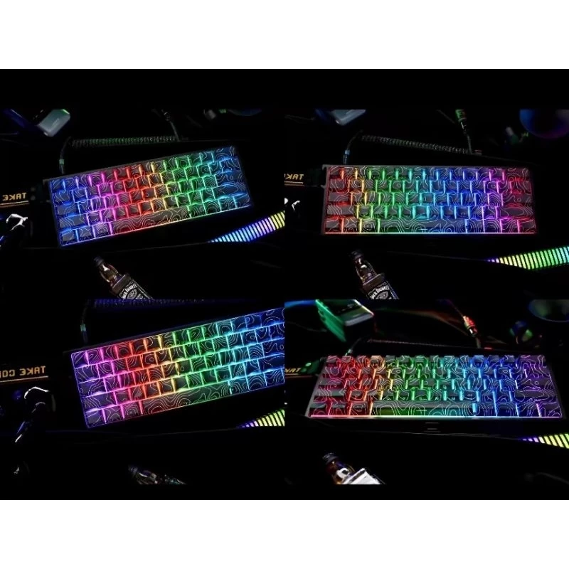 Keycap xuyên led POLARIS, NINJA, GRADIENT mặt trên, side print profile OEM, CHERRY PBT siêu đẹp bàn phím cơ