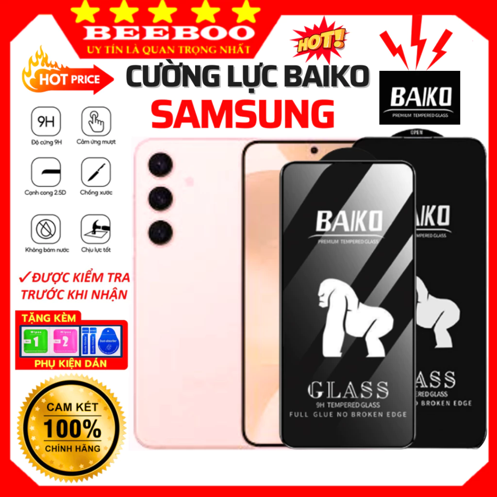 Cường lực baiko samsung A55 A57 A32 A25 A30 A30s A20 A20s A21s A31 A35 A50 A50s A51 A52 A52s A53 A70 M62 M55 M54 Baiko
