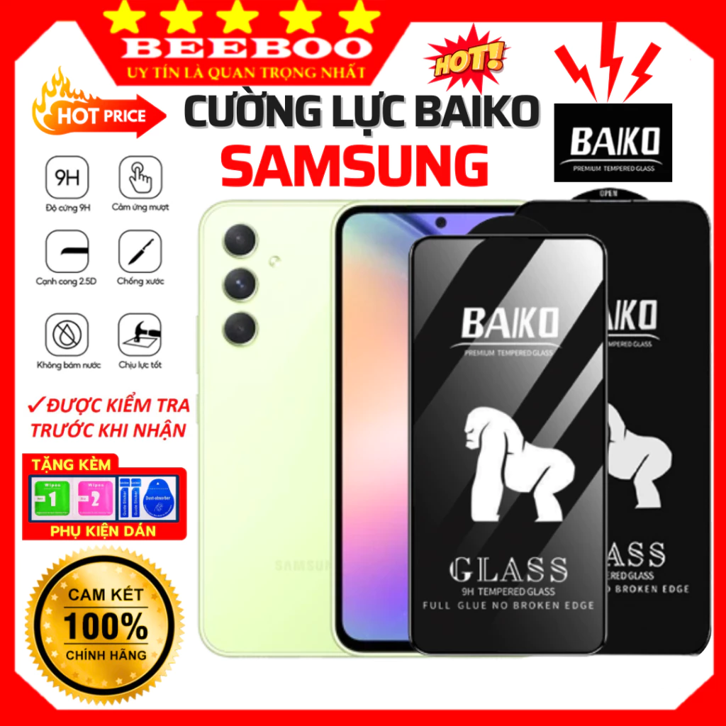 Cường lực baiko samsung A07 A16 A17 A36 5G A56 5G A70 A71 M11 M13 M14 M15 M21 M22 M30 M30S M31 M35 M52 S25 FE 5GBaiko
