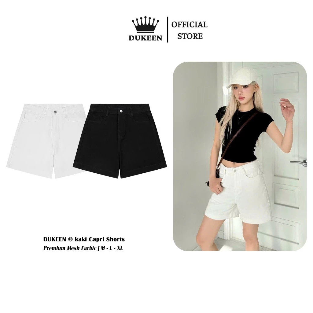 Quần Short Lửng Kaki Jean Nữ, Lưng Cao, Dáng Ngắn Trên Gối QS067