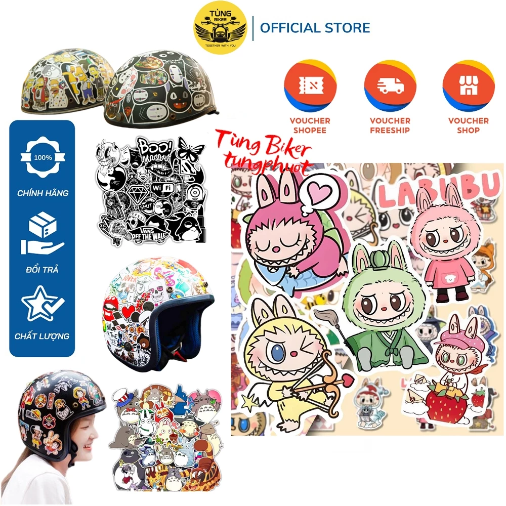 Sticker Dán Mũ Bảo Hiểm, Laptop, Điện Thoại, Đàn Guitar, Xe Máy Chống Thấm Nước, Chống Bay Màu