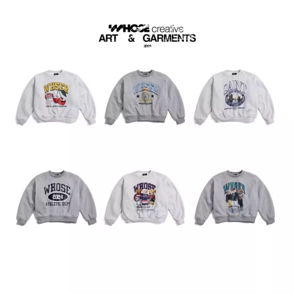 COLLECT SWEATER - Sweater nỉ bông form rộng tay cánh dơi in hình Whose Studio