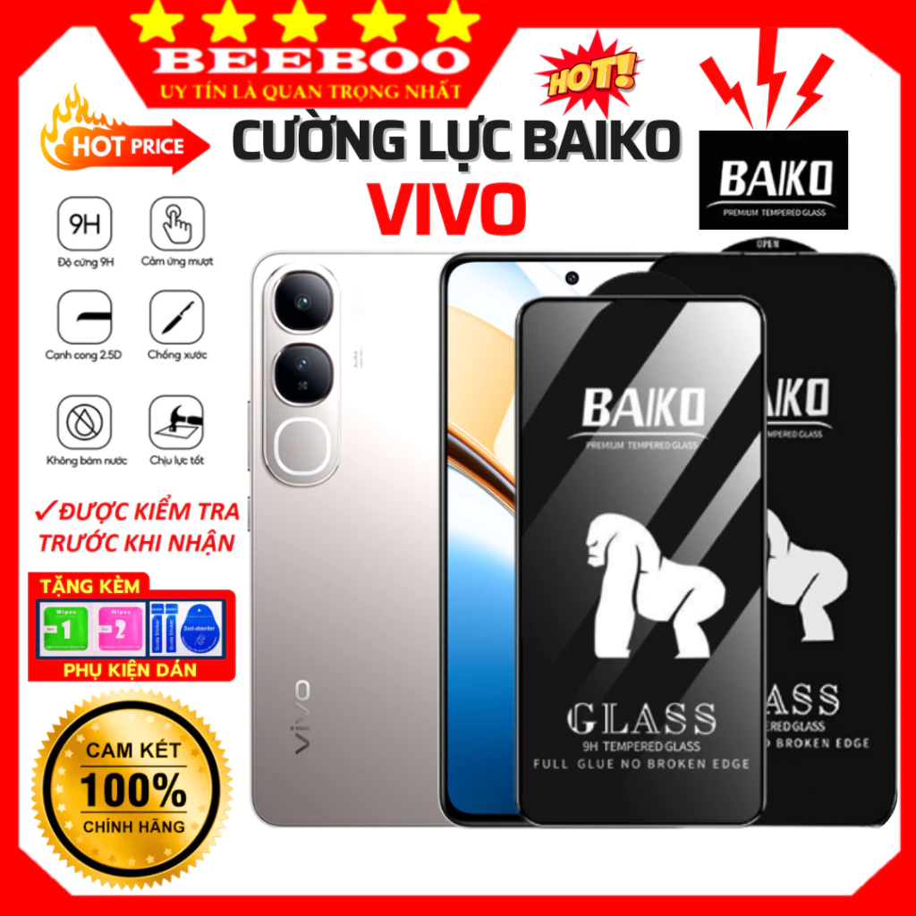 Cường lực Vivo V70 FE V60 Lite 5G V70 V60 V50 V40 Lite Y39 5G Y19sPro Y04 Y03 Y12s Y12a Y21d Y28 Y29 Y31d  - Baiko