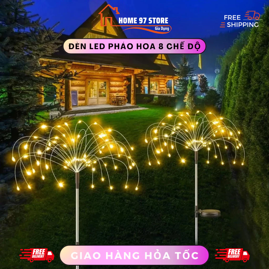 Đèn Led Pháo Hoa 8 Chế Độ Tạo Hiệu Ứng Pháo Hoa Dùng Năng Lượng Mặt Trời Để Phát Sáng Dùng Để Trang Trí Sân Vườn