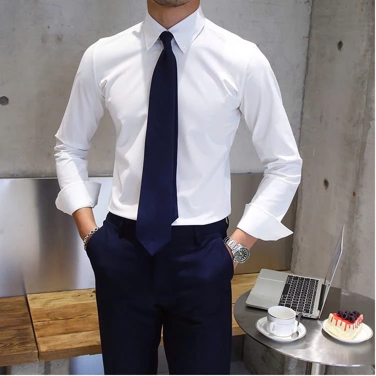 Áo sơ mi nam,sơ mi cưới hàng thiết kế vải Modal cotton chống nhăn form dáng slimfit ôm vừa phải
