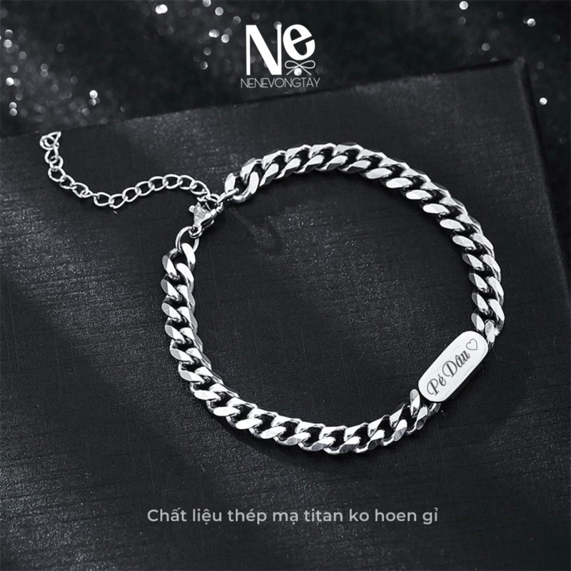 Vòng Xích M111 - thép không hoen gỉ - có khắc tên - vòng tay nam dây chuyền nam