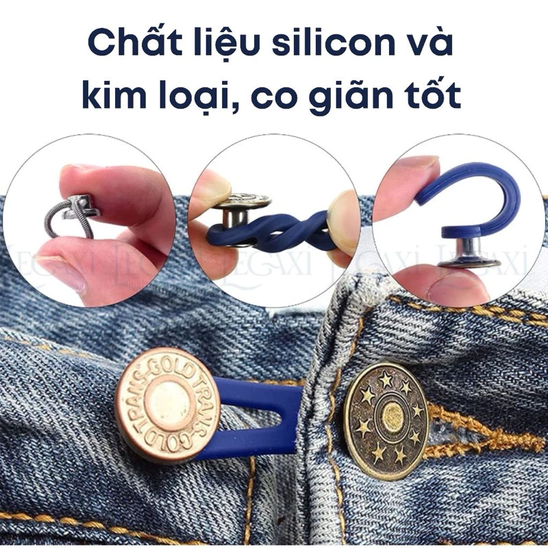 NÚT MỞ RỘNG THẮT LƯNG  (Random) - Phụ kiện nới rộng thắt lưng quần jeans có khoá điều chỉnh chân vấy, quần jeans