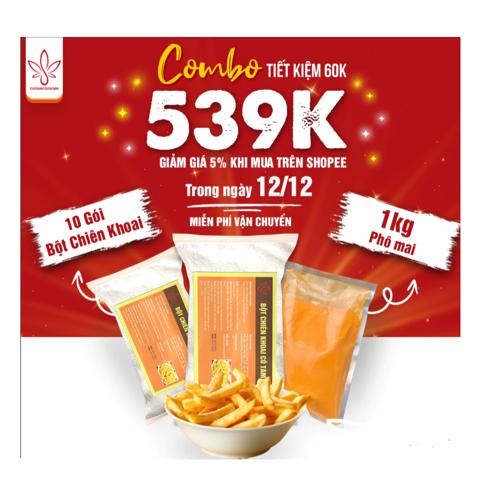 COMBO 10KG bột chiên khoai + 1KG phô mai (Tiết kiệm 50K)