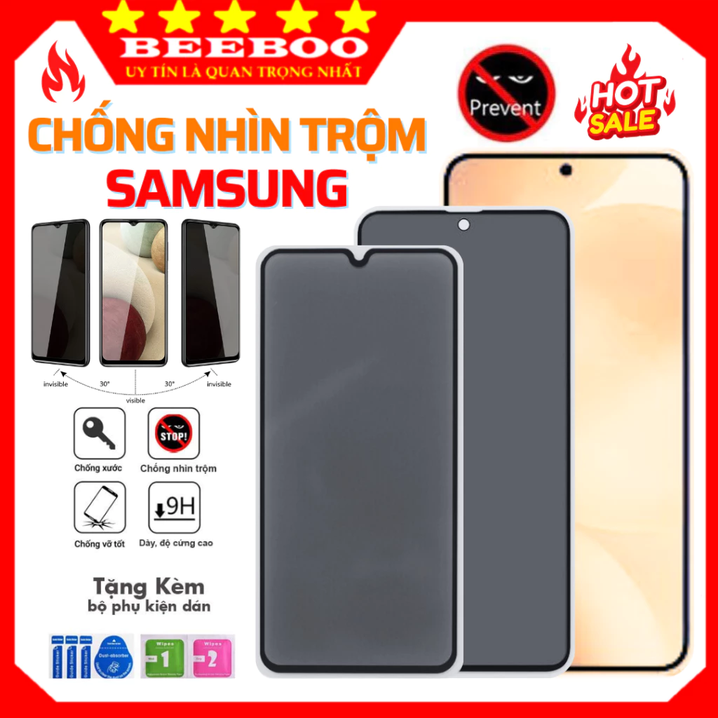 Kính cường lực chống nhìn trộm SamSung A07 A16 A17 A26 5G A27 A36 5G A56 5G M30 M30s M31 M32 M34 M35 M52 M53 M54 M55 M62