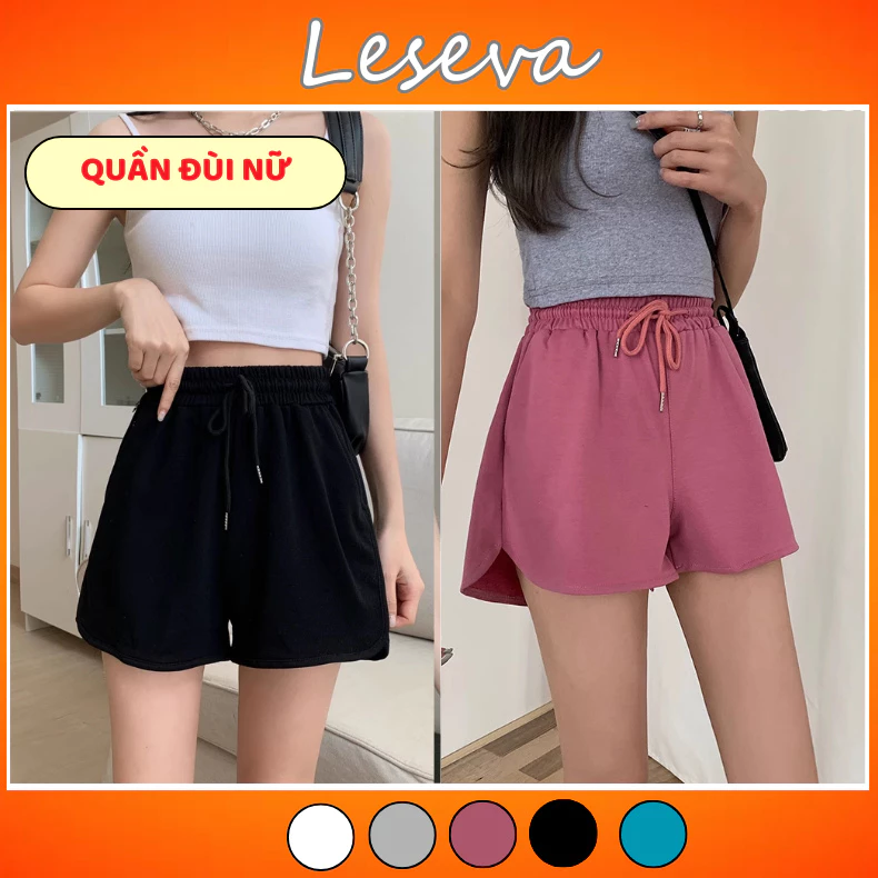 Quần short đùi nữ cạp chun form rộng phong cách Hàn Quốc, quần đùi thể thao năng động - 970