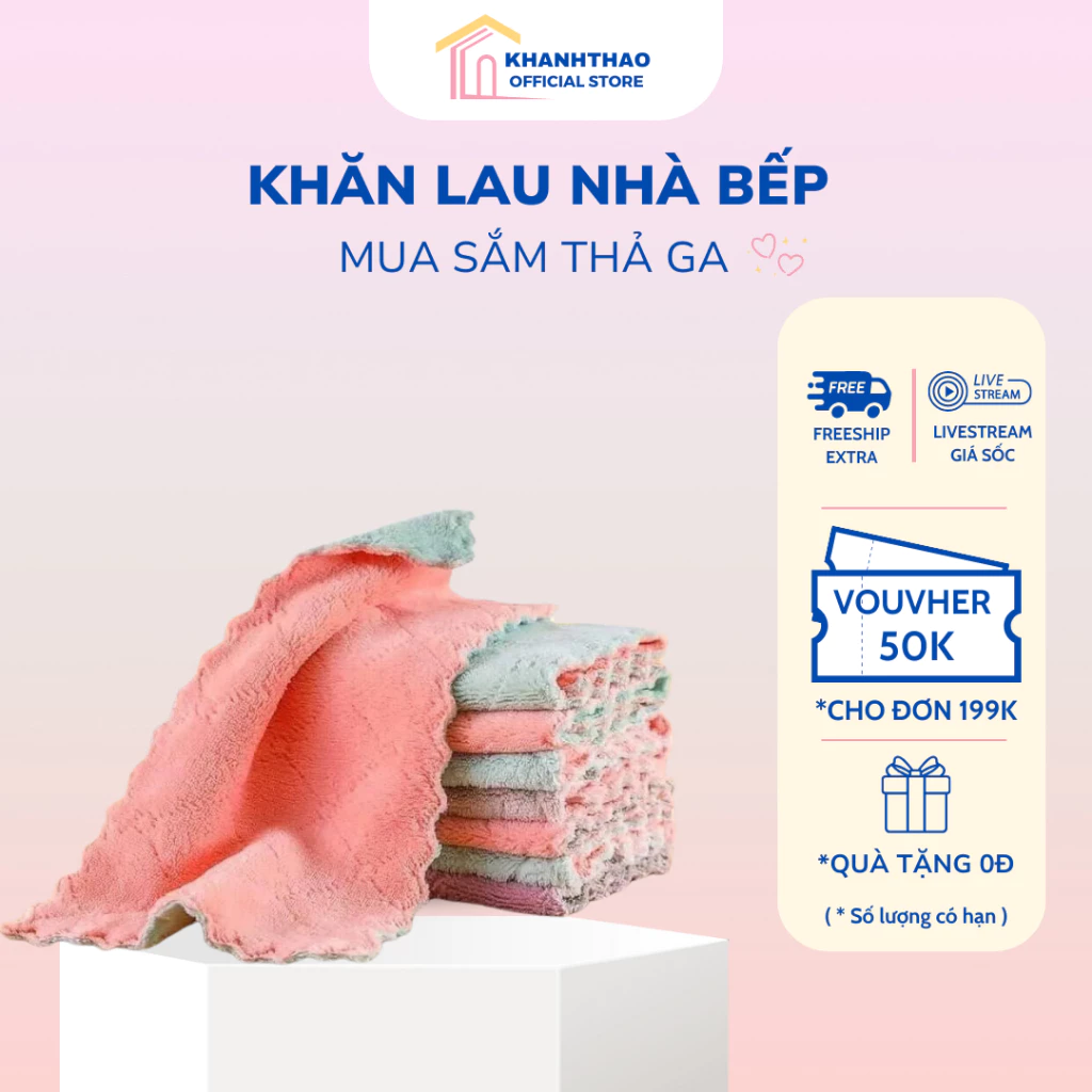 Khăn Lau Bếp Lau Bát Đĩa Lau Tay đa năng Tiện lợi