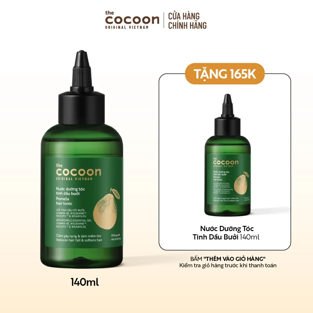 Cải tiến mới - Nước dưỡng tóc tinh dầu bưởi Cocoon ngăn ngừa gãy rụng và hỗ trợ mọc tóc 140ml