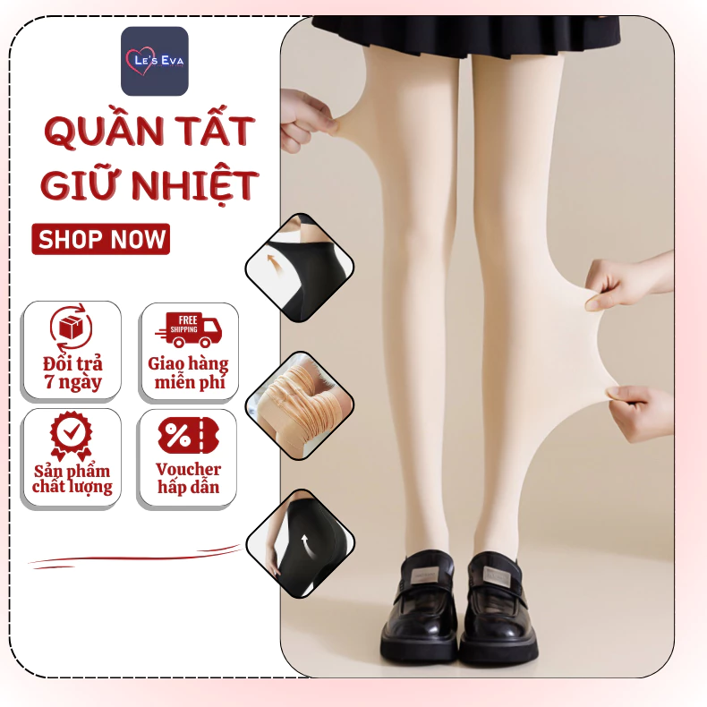 Quần tất Nữ LE'S EVA giữ nhiệt ấm áp che khuyết điểm siêu dai co giãn siêu ấm cạp cao định hình vong eo QT13-LEEVA STORE