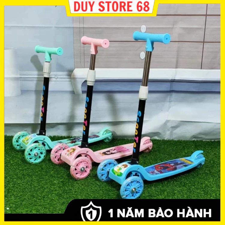 XE TRƯỢT SCOOTER 3 BÁNH PHÁT SÁNG CHO BÉ ,CÂN NẶNG TỪ 10-30 KG THOẢI MÁI- HÀNG LOẠI 1 CHẮC CHẮN