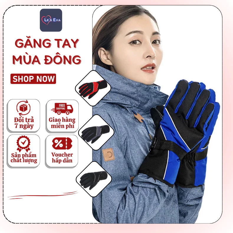 Găng tay đi xe máy mùa đông lót nỉ giữ ấm chống gió chống nước siêu bền PK10 - Leeva Store