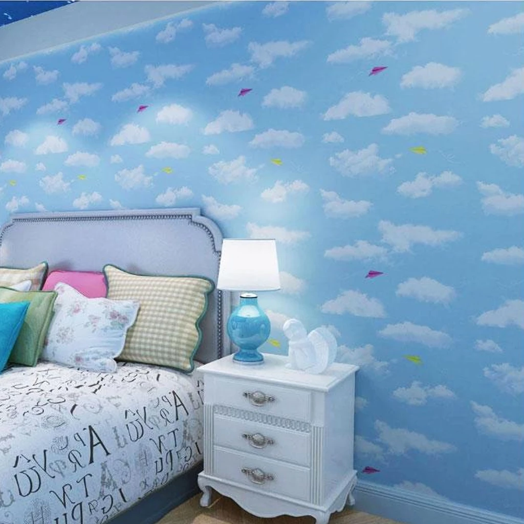 Giấy dán tường hoạt hình cánh diều doraemon kitty dễ thương dán phòng ngủ cho bé sẵn keo 0.45mx10m