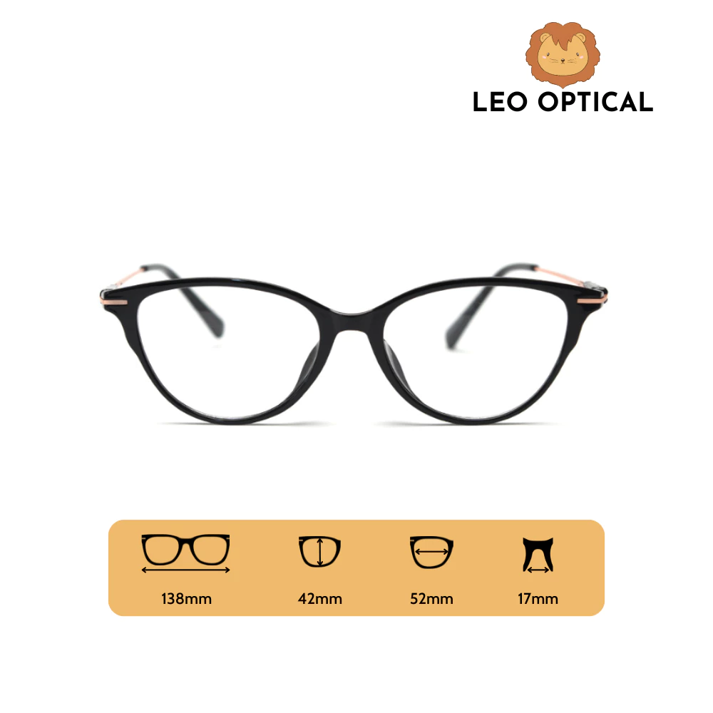 [𝐕𝐈𝐏] Kính cận mắt mèo siêu nhẹ siêu bền cao cấp chuyên lắp cận LEO OPTICAL W72358