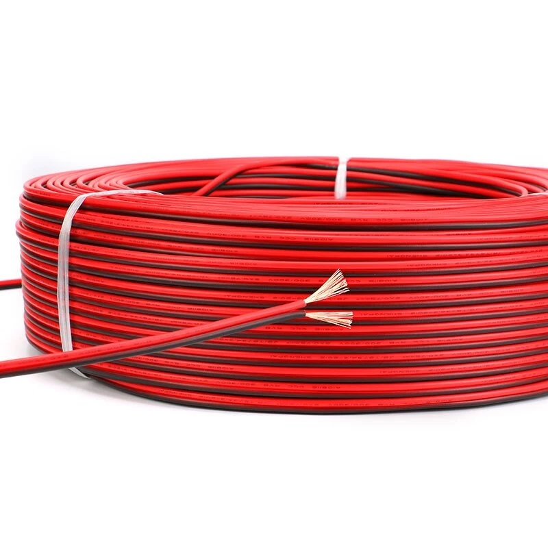 Cuộn 100M 200M dây điện đôi 0.3mm lõi, dây điện đỏ đen dẻo vỏ cách nhiệt tốt