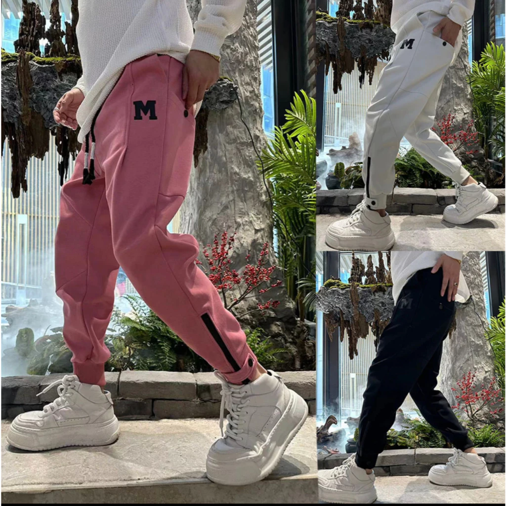 Quần Jogger Thể Thao Unisex Chữ M Bo Chân Khoá Kéo Cao Cấp Phong Cách Đường Phố Sport (Q4)