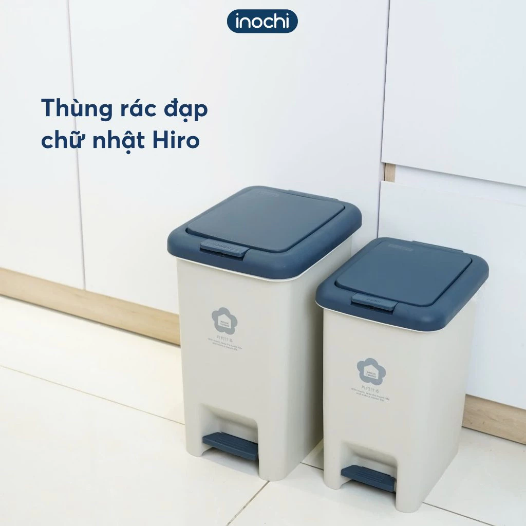 Thùng Rác Đạp Chữ Nhật Hiro 10L-15L-20L-30L Chính Hãng Inochi