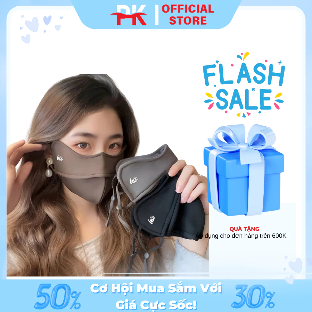 Khẩu trang chống tia UV chống nắng mềm mịn thoáng mát có gọng chất liệu dày dặn