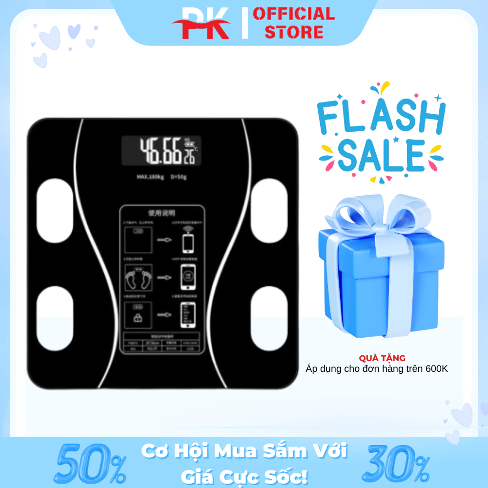 Cân Điện Tử Kết Nối Bluetooth Phân Tích Chỉ Số Cơ Thể Hàng Chính Hãng