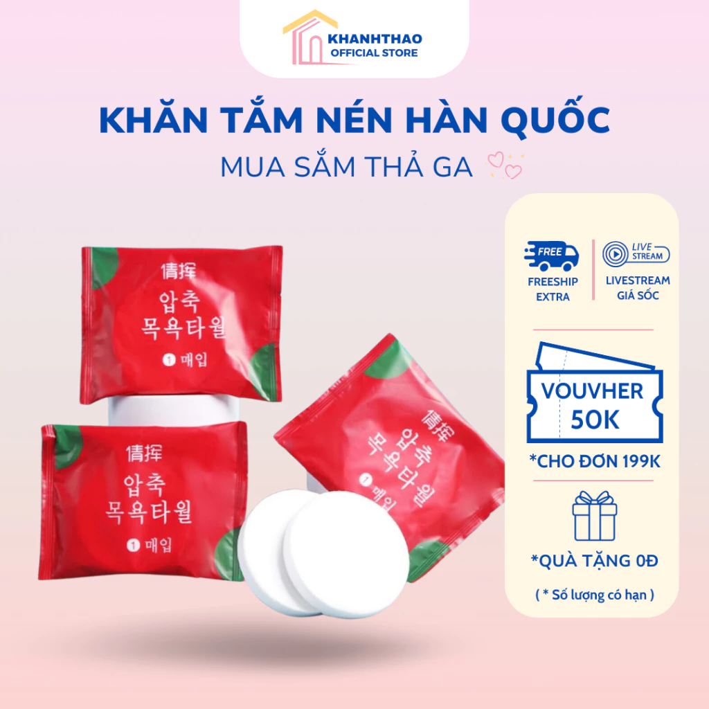 Khăn Tắm Nén Chất Liệu Cotton ( 70x140cm ) , Khăn Tắm Du Lịch Dùng Một Lần Thấm Nước Tốt Tiện Lợi - K209