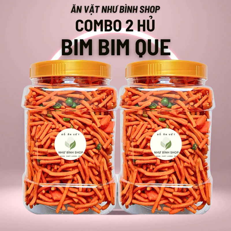 Combo 1KG [ 2 Hủ ] Bim Que Tăm Đậu Hà Lan Hủ 500gr Ăn vặt Như bình Shop