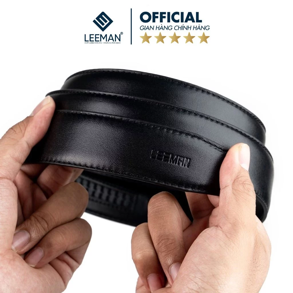 (Chỉ dây) Thắt Lưng Da Bò Ý Cao Cấp Thiết Kế Thanh Lịch, Dây Lưng Khóa Tăng Thương Hiệu LEEMAN D03