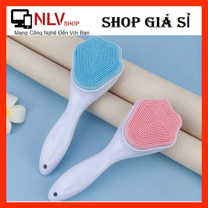 Cọ rửa mặt tẩy tế bào chết loại bỏ mụn chất liệu silica gel hình chân mèo.Bàn chải rửa mặt cầm tay#