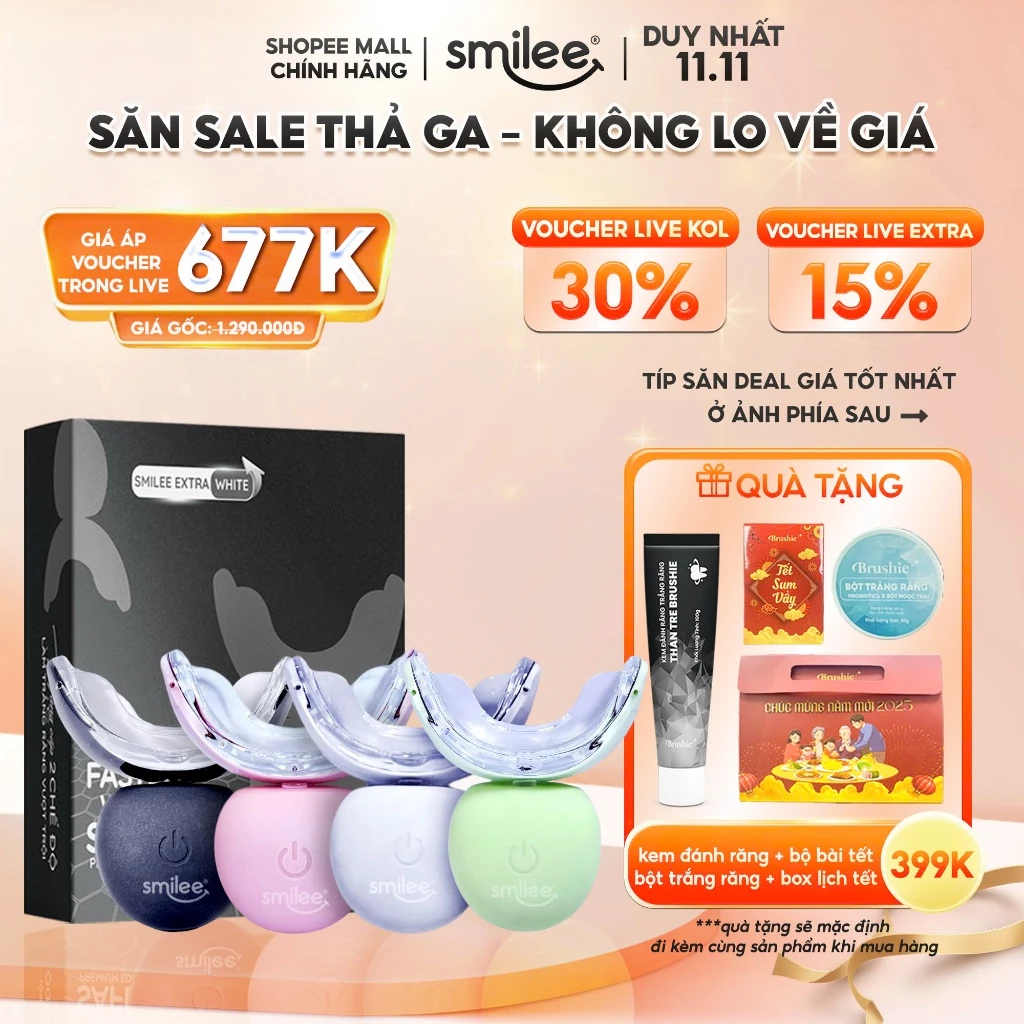 Trắng răng tại nhà Smilee Extra, trắng từ 3 đến 6 tone sau 7 ngày